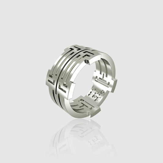 Bague homme en argent 925 cintra murumio vue en perspective