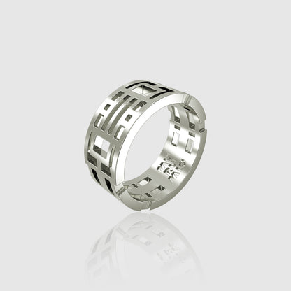 Bague homme en argent 925 matra murumio vue en perspective