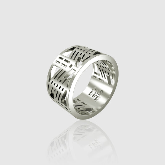 Bague homme en argent 925 muru murumio vue en perspective