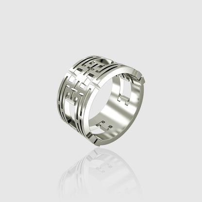 Bague homme en argent 925 tatum murumio vue en perspective