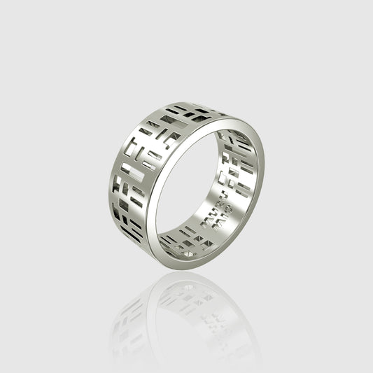 Bague homme en argent 925 uruq murumio vue en perspective