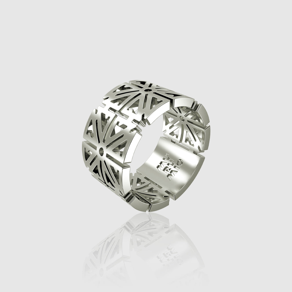 Bague homme en argent 925 xicanta murumio vue en perspective