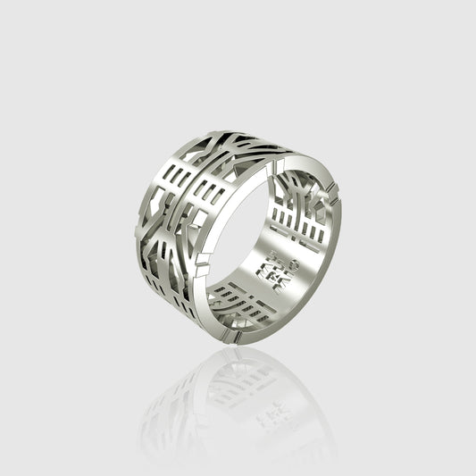 Bague homme en argent 925 yavari murumio vue en perspective