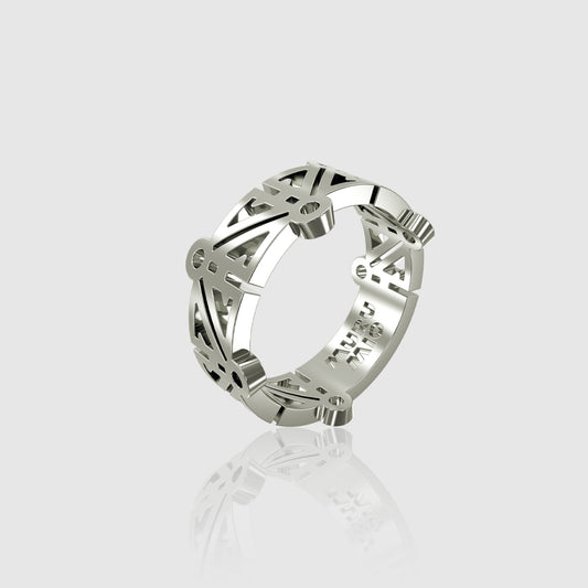 Bague homme en argent 925 xorvo murumio vue en perspective